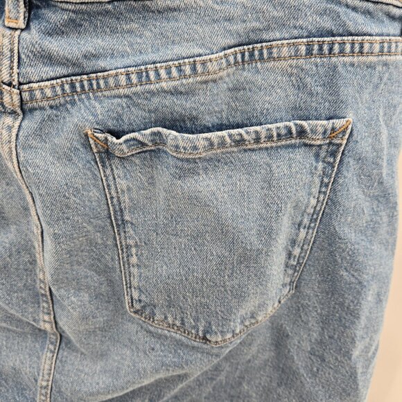 A.N.A A New Approach Blue Jean High-Rise Distressed Raw Edge Mini Skirt 18 - Picture 3 of 8